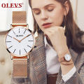 OLEVS marque femmes maille bracelet à la mode montres à Quartz montre étanche résistant à l&#39;eau fonction Relogio Feminino